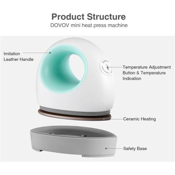 Mini Heat Press, Small Heat Press Machine for T Shirt, Shoes, Hats, Iron Press - Picture 4 of 7